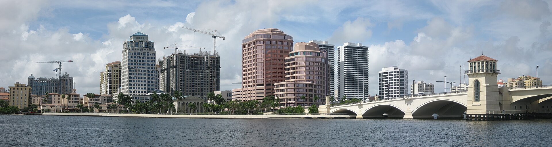 West Palm Beach skyline viewed across the Intracoastal Waterway from Palm Beach