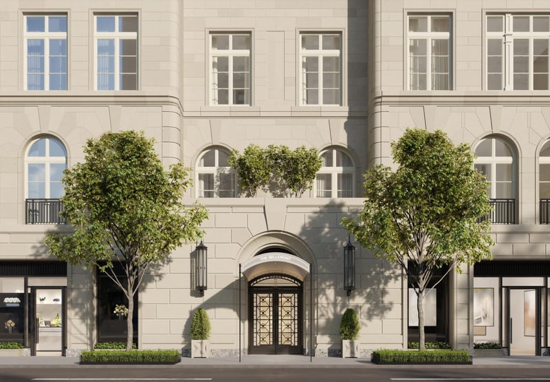 The Bellemont exterior — hand-laid Indiana limestone facade by Robert A.M. Stern Architects
