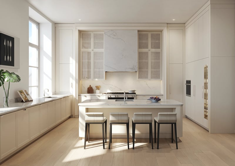 The Bellemont kitchen with custom millwork